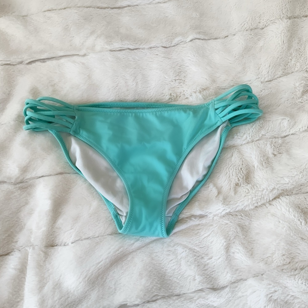 Bright blue bathing suit bottoms